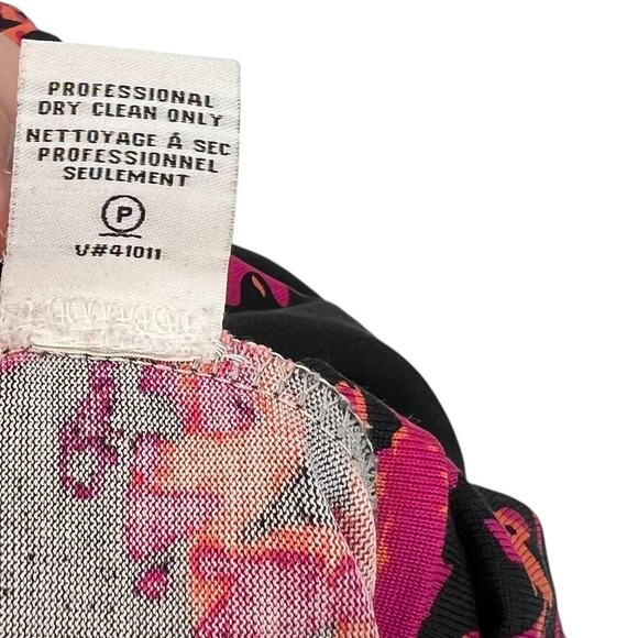Diane von Furstenberg Reina Sheath Dress Floral Daze Black‎ Pink Silk Size 6 - Picture 14 of 14
